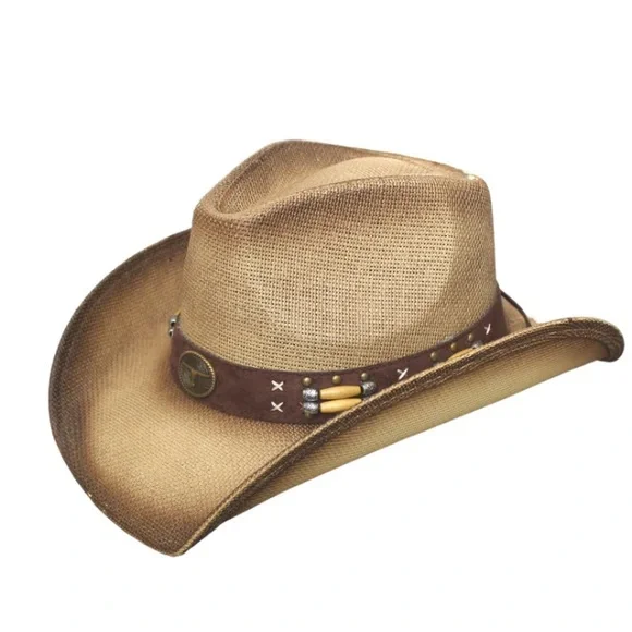 Men & Women\'s Woven Straw Cowboy Hat w/Hat Band Livingston Cowboy Hat Men & Women main image 2